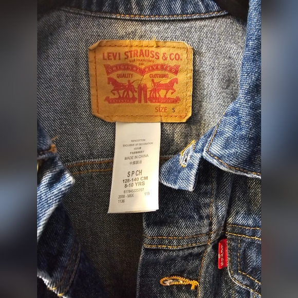Levi's Classic Indigo Kids Denim Jacket Size S (8/10) Relaxed Fit - Picture 3 of 3